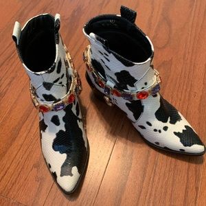 Liliana Cow Boots with Jewels